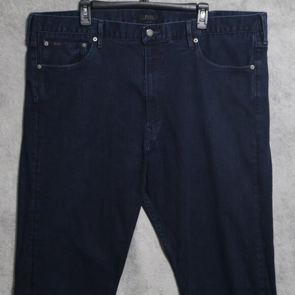 Polo Ralph Lauren Jeans Mens 42Tx36 Dark Blue Stretch Denim Straight Leg Classic - Picture 2 of 14